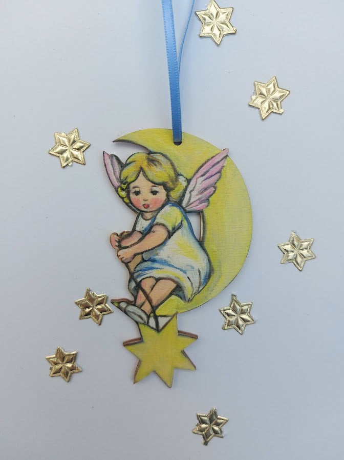 Hope Angel ~ Hanging Wooden Decoration