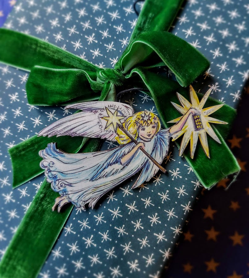 Flights of Angels ~ Hanging Wooden Decoration