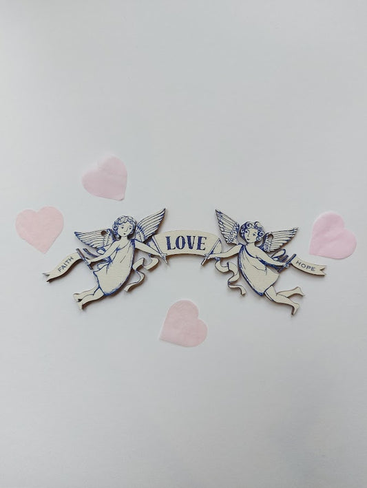 Faith, Love and Hope ~ Hanging Wooden Decoration (SMALL)