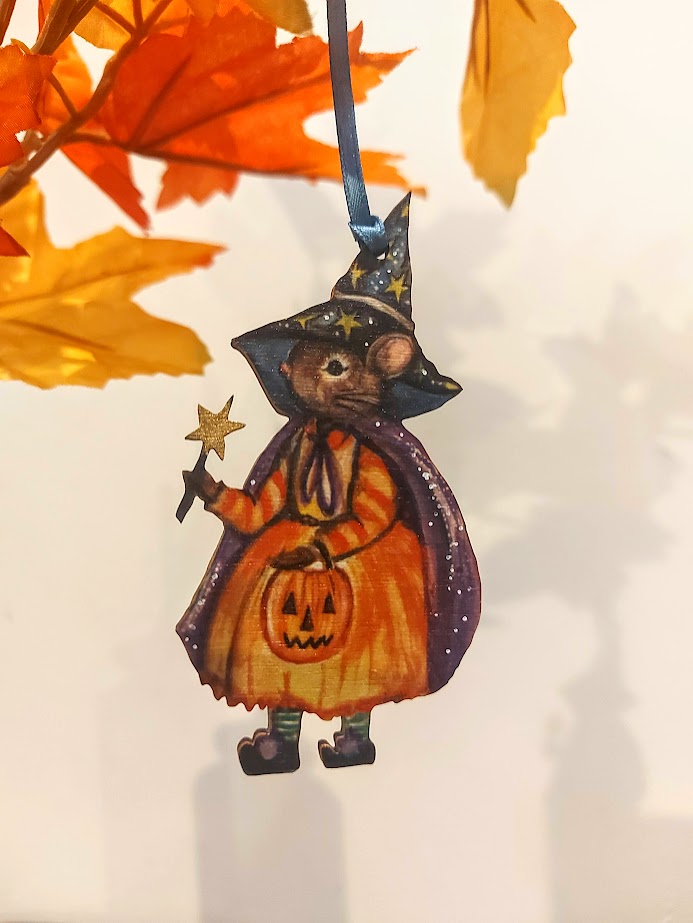 Dotty the Magic Mouse- Wooden Hanging Decoration