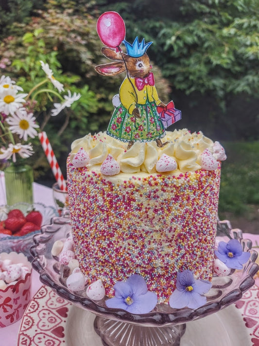 Birthday Girl Bunny ~ Wooden Cake Topper