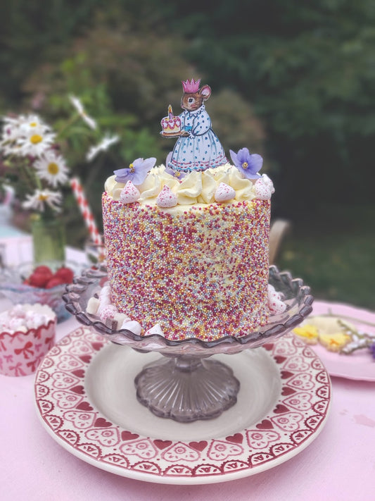 Birthday Cake Mouse - Wooden Cake Topper