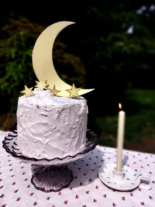 Moon and Stars Cake ~ Wooden Cake Topper