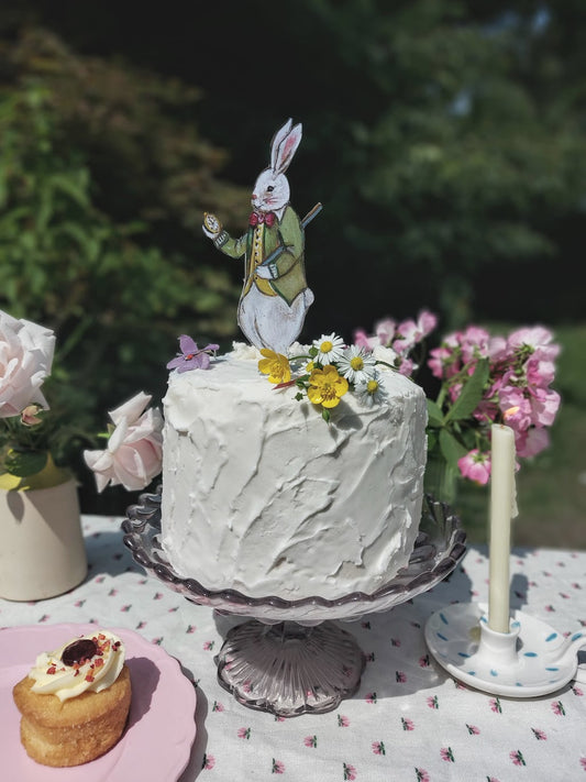White Rabbit ~ Wooden Cake Topper
