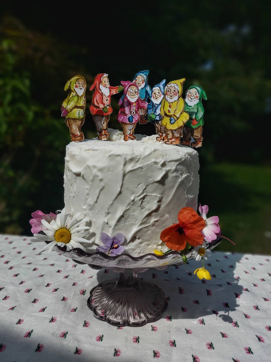Seven Dwarfs (only) ~ Wooden Cake Toppers