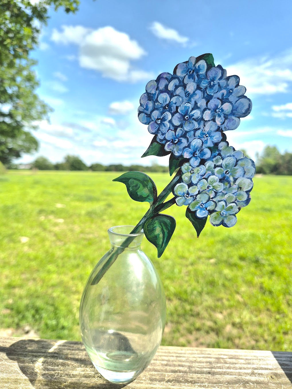 Summer Bouquet- Trio of Hand Painted Wooden Flowers