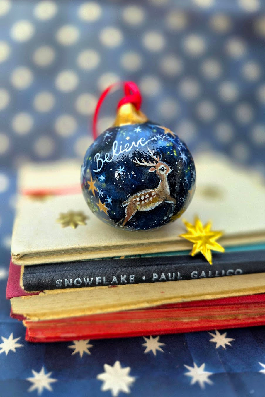 Believe Bauble Reindeer 2026 ~ Hand Painted Bauble