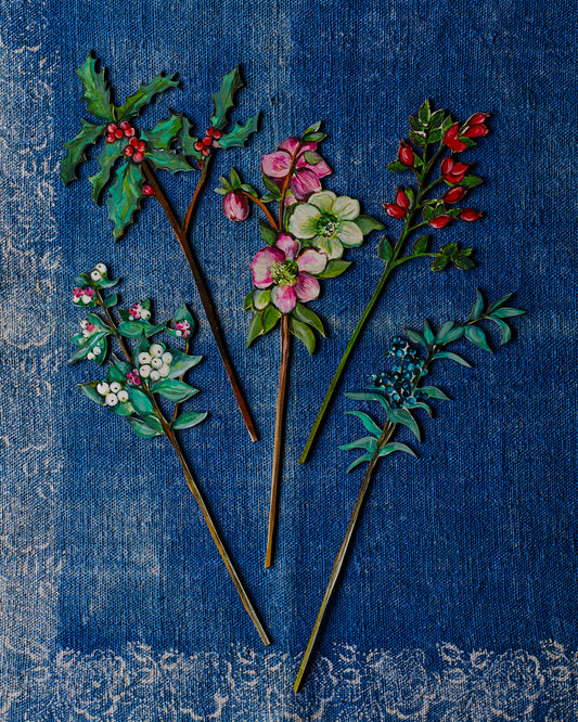 Red Berry Single Wooden Stem