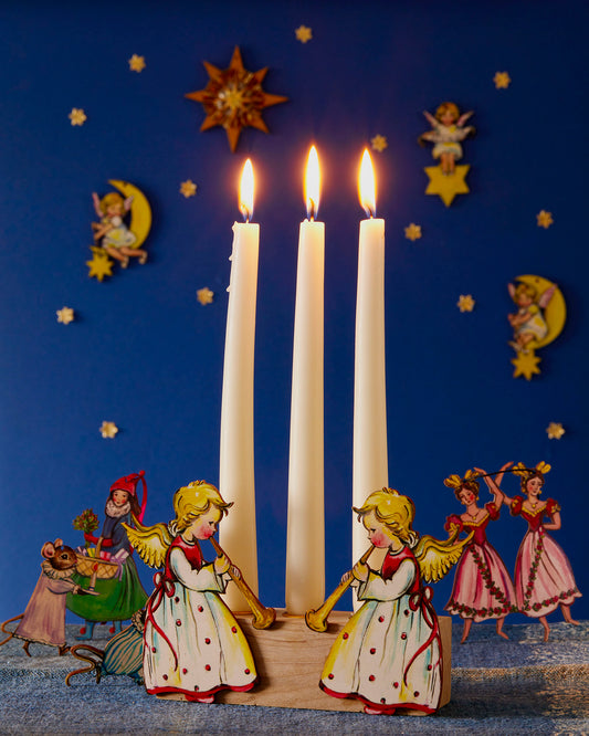 Hark the Herald Angels ~ Limited Edition ~ Wooden Candle Holder