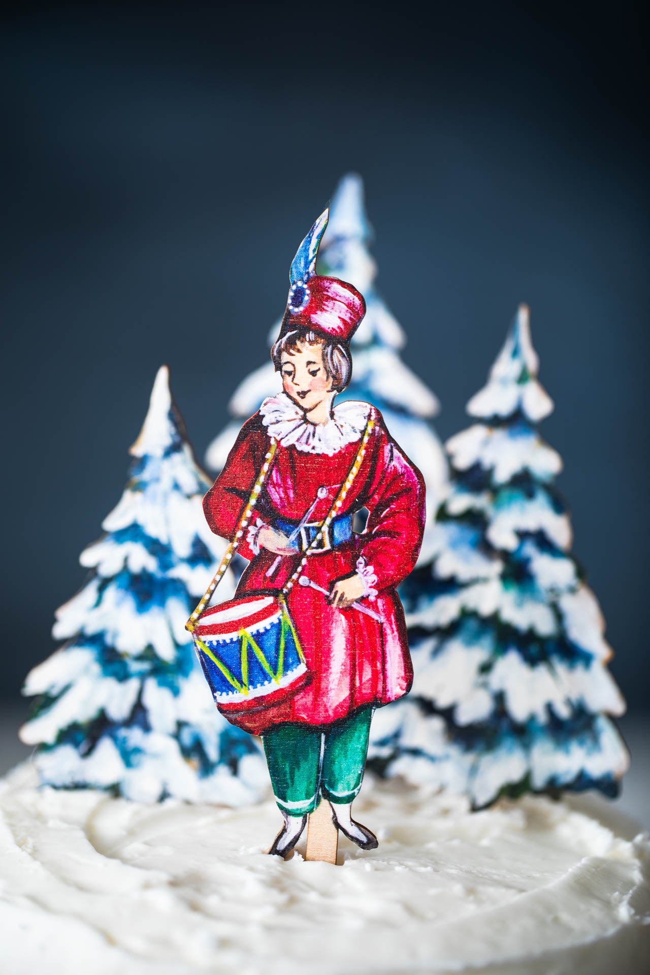 Little Drummer Boy ~ Wooden Christmas Cake Topper