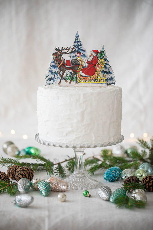 Christmas Eve ~ Wooden Christmas Cake Topper