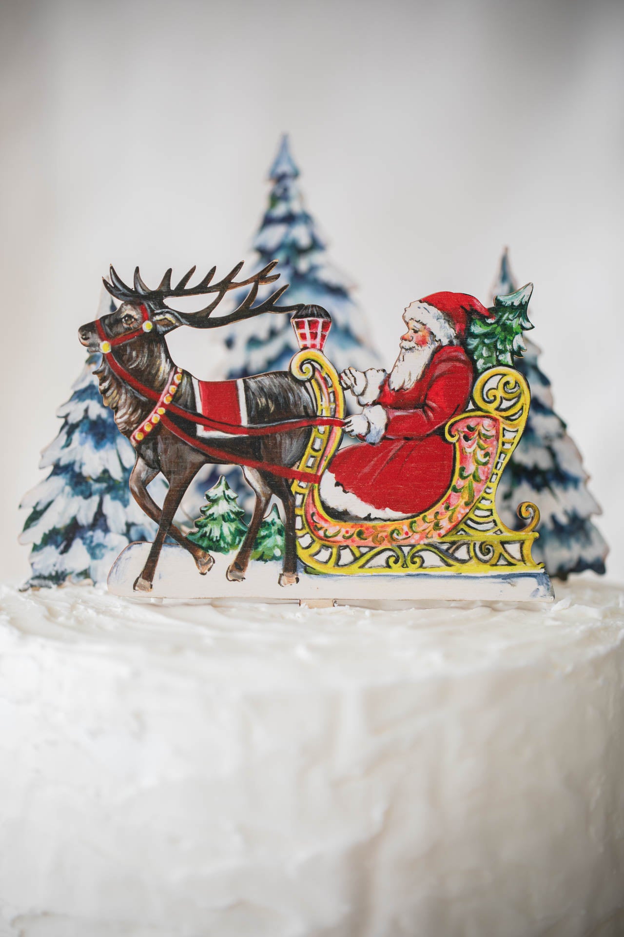 Christmas Eve ~ Wooden Christmas Cake Topper