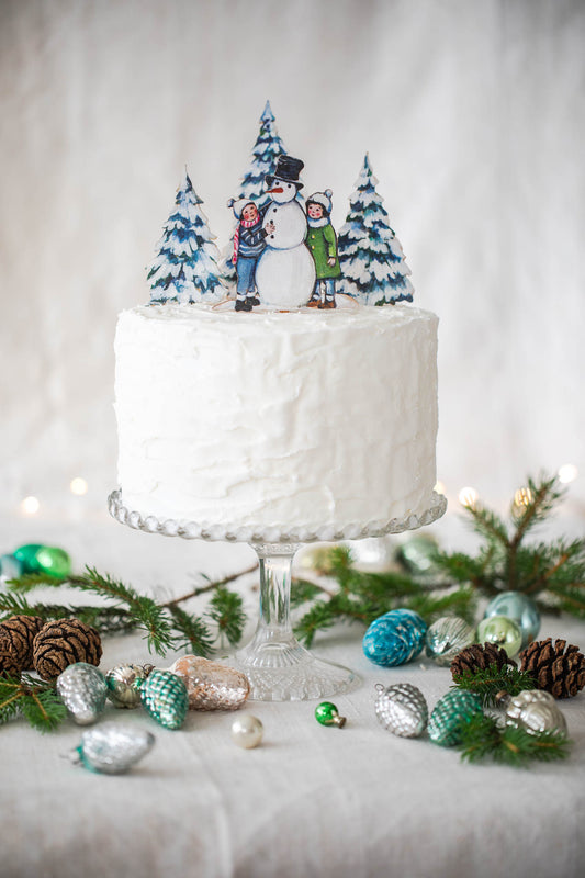 One Snowy Day ~ Wooden Cake Topper