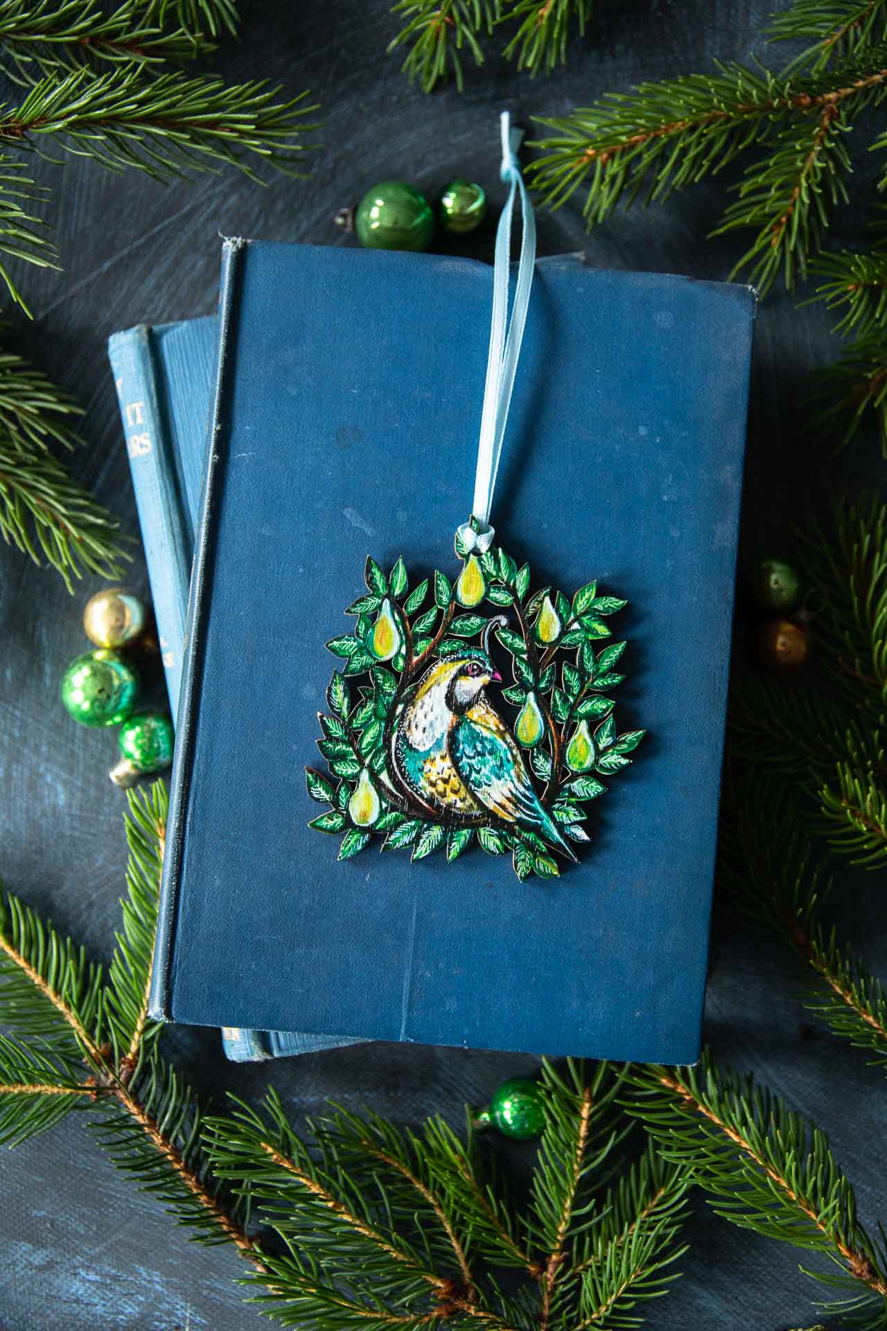 12 Days of Christmas ~ Partridge in a Pear Tree ~ Hanging Wooden Decoration