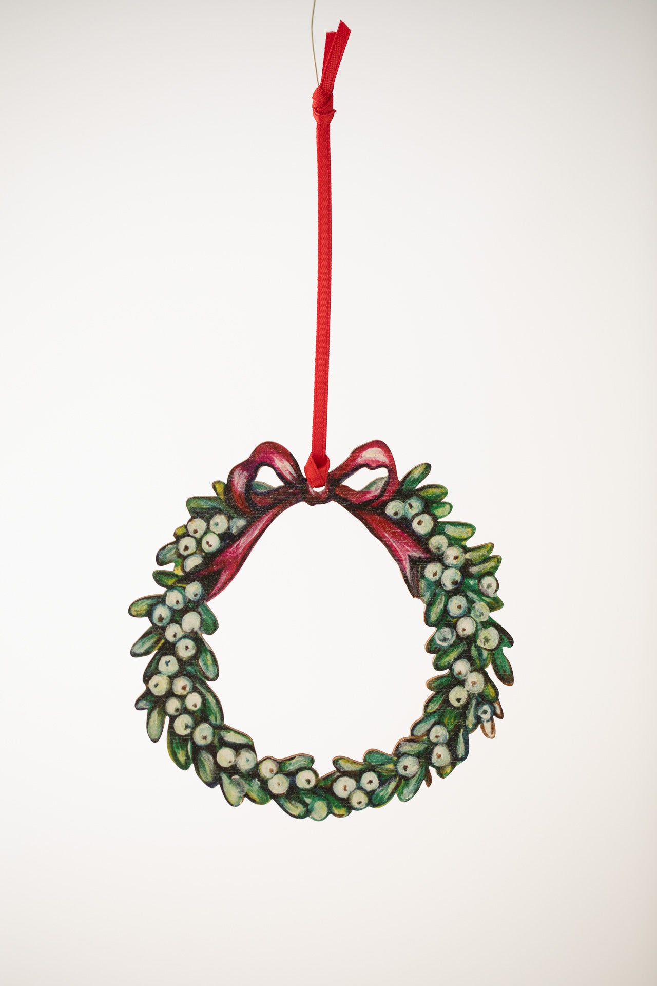 Mistletoe Garland ~ Hanging Wooden Decoration