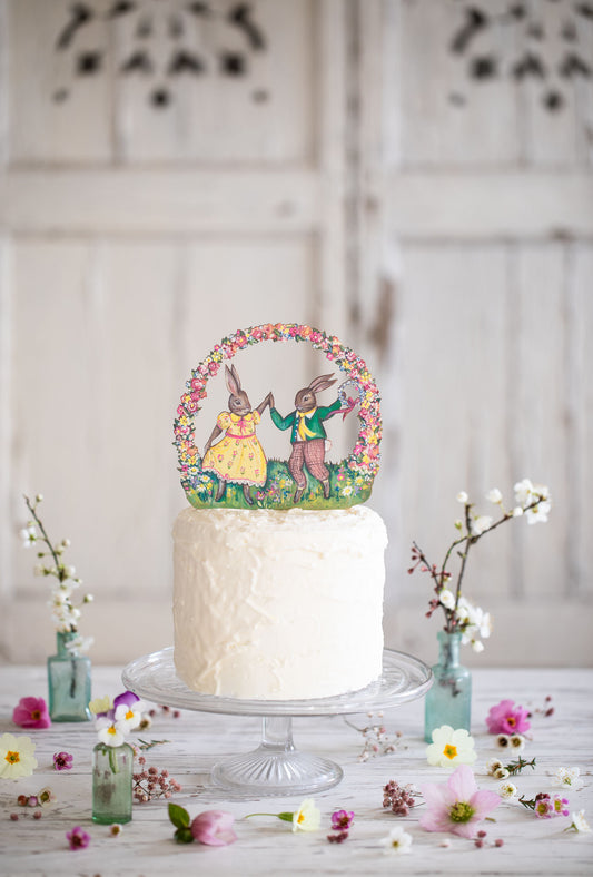 Dancing in the Flowers ~ Wooden Cake Topper