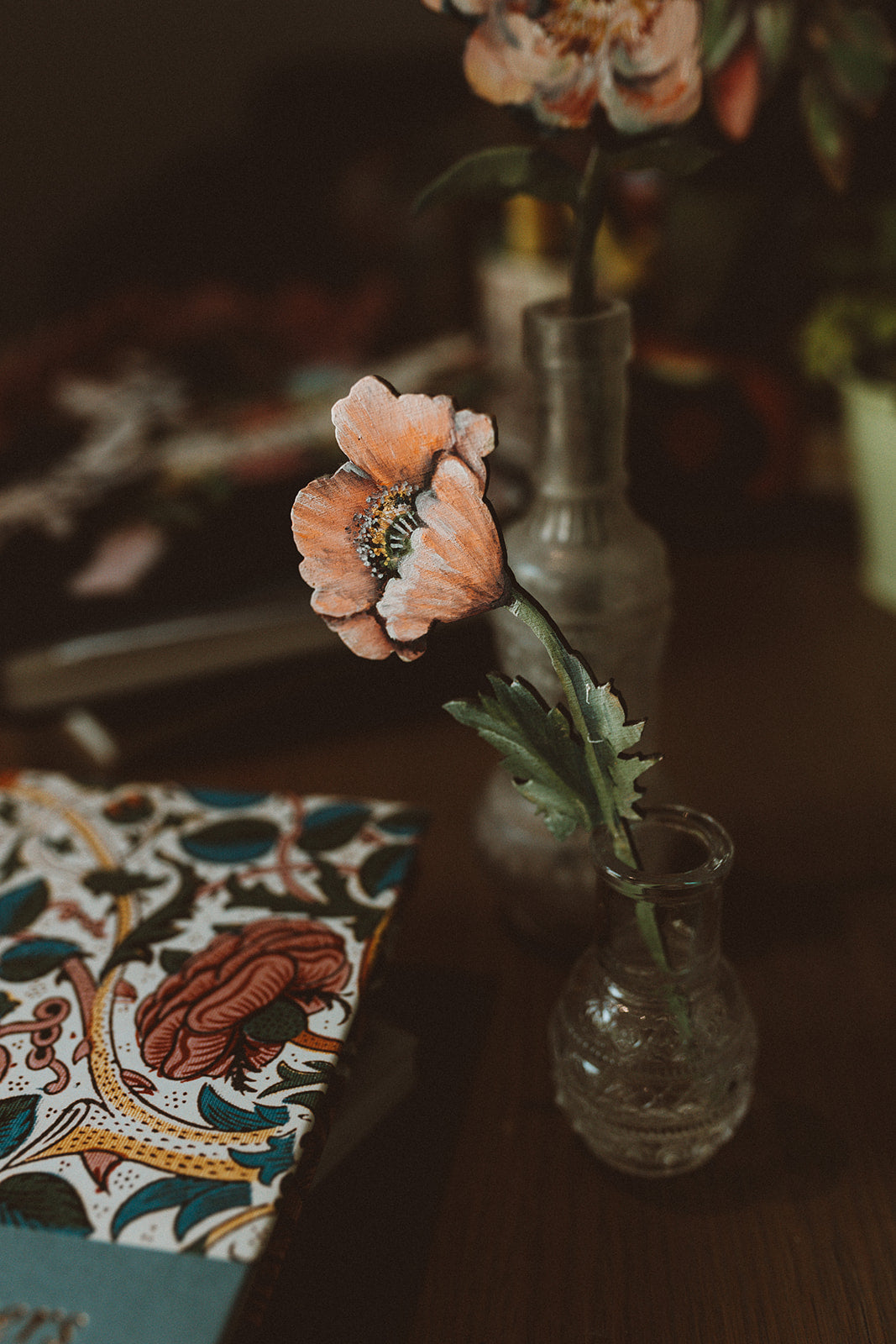 Poppy - Single Wooden Flower