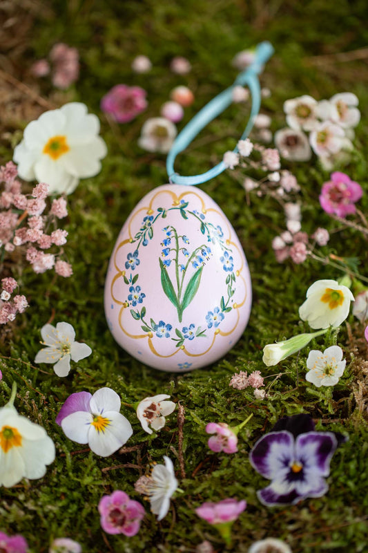 Forget Me Not ~ Hand Painted Ceramic Egg