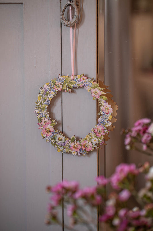 Flowers of the Meadow ~ Hanging Wooden Garland