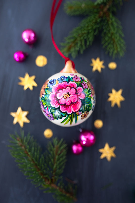 Clementine ~ Hand Painted Ceramic Bauble