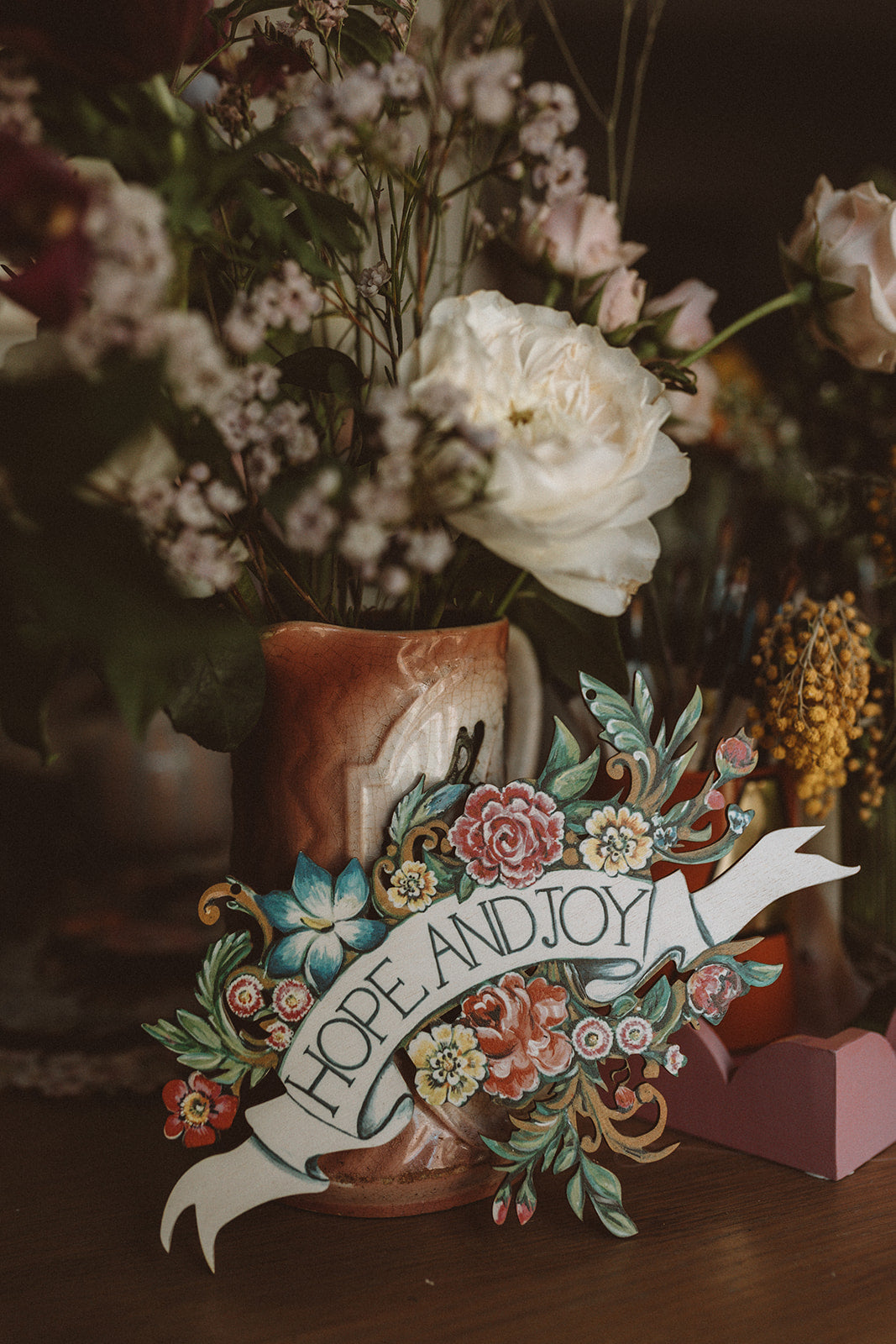 Hope & Joy ~ Wooden Decorative Banner