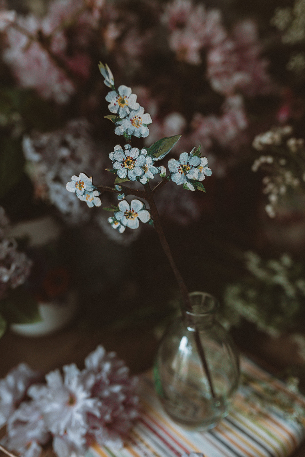 Apple Blossom - Single Stem Wooden Flower