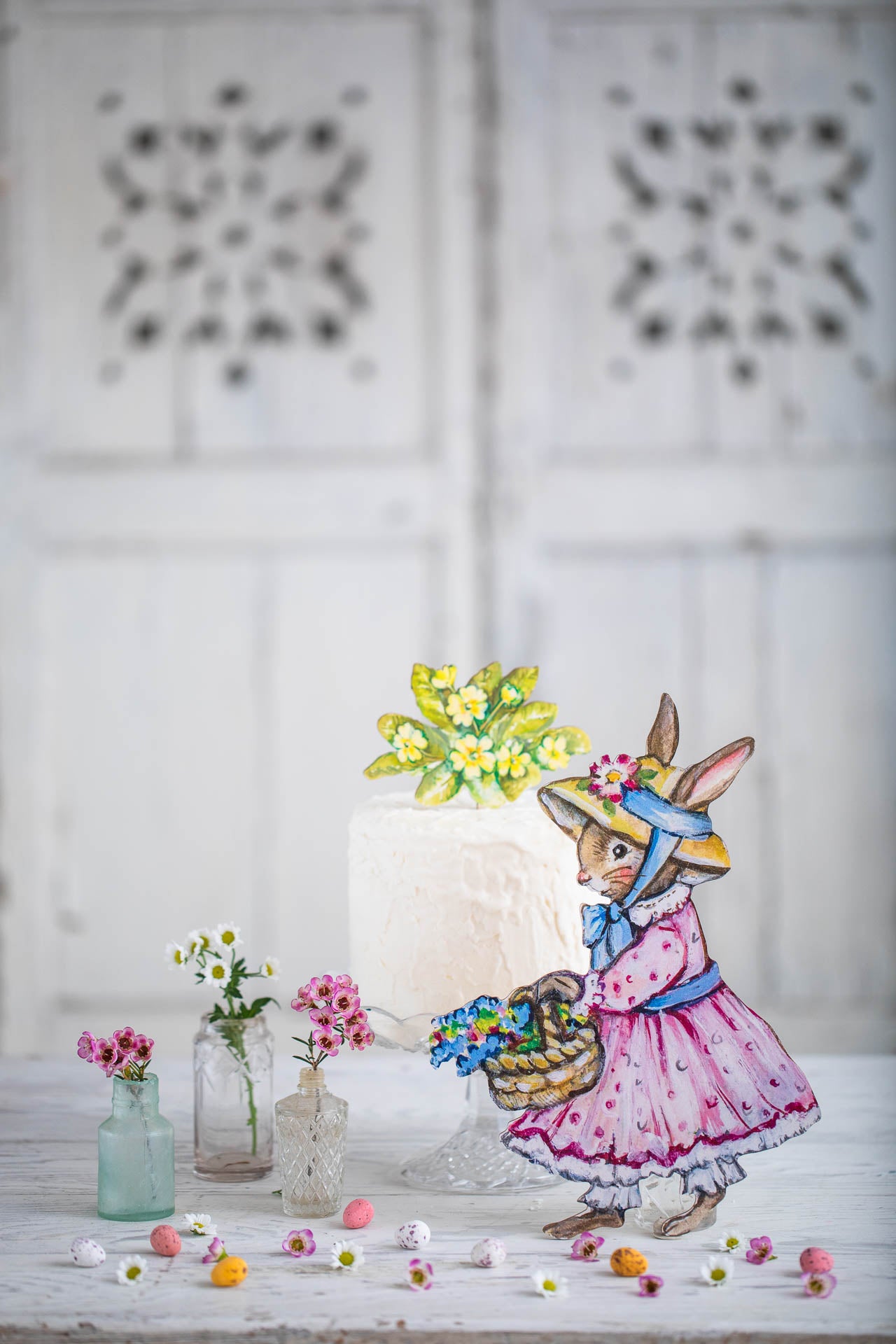 Bunny With Basket ~ Large Freestanding Decorative Bunny