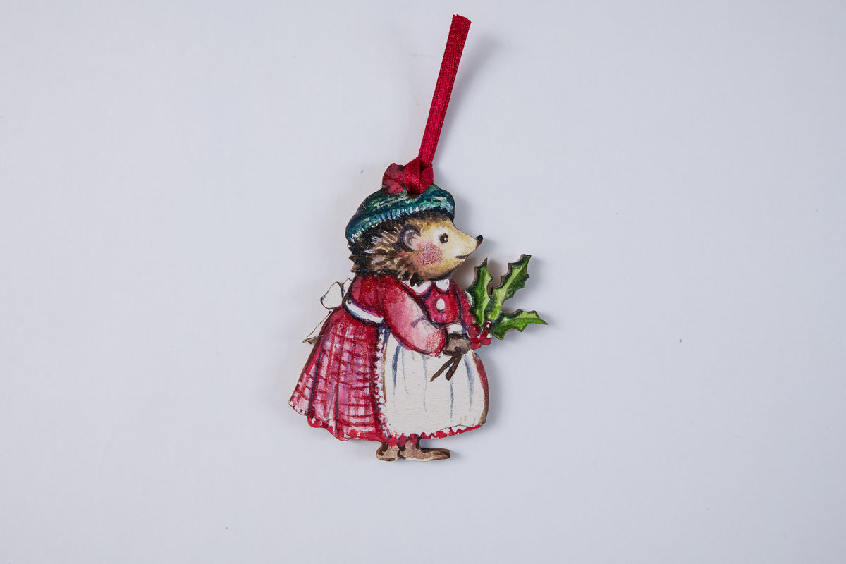 Holly the Hedgehog ~ Hanging Wooden Decoration