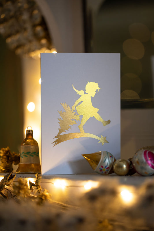 Believe ~ Gold Foiled Angel pack of Christmas Cards