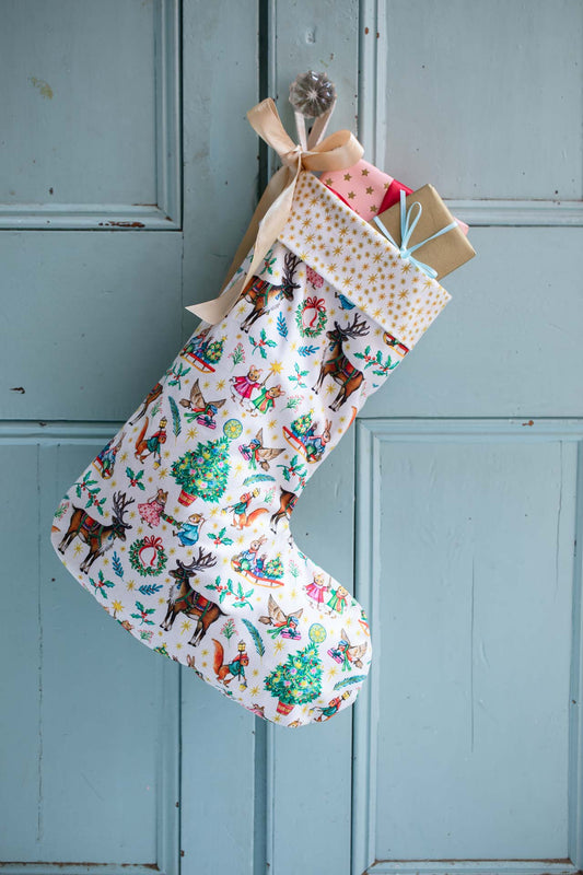The Christmas Parade Stocking ~ Cream  ~ Limited Edition design by Amy Swann