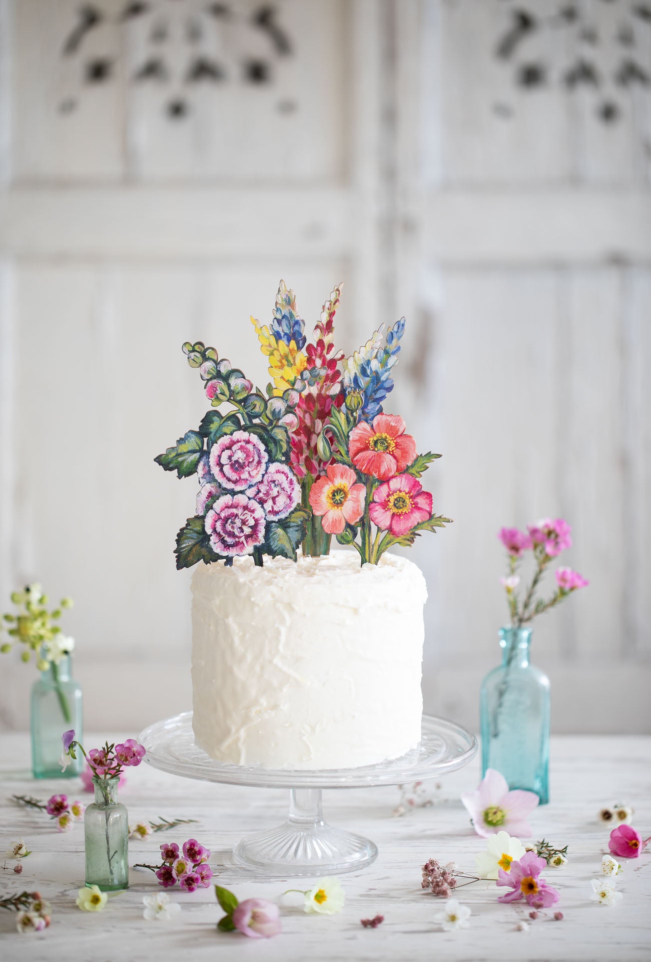 Posy of Lupins ~ Wooden Flower Stems