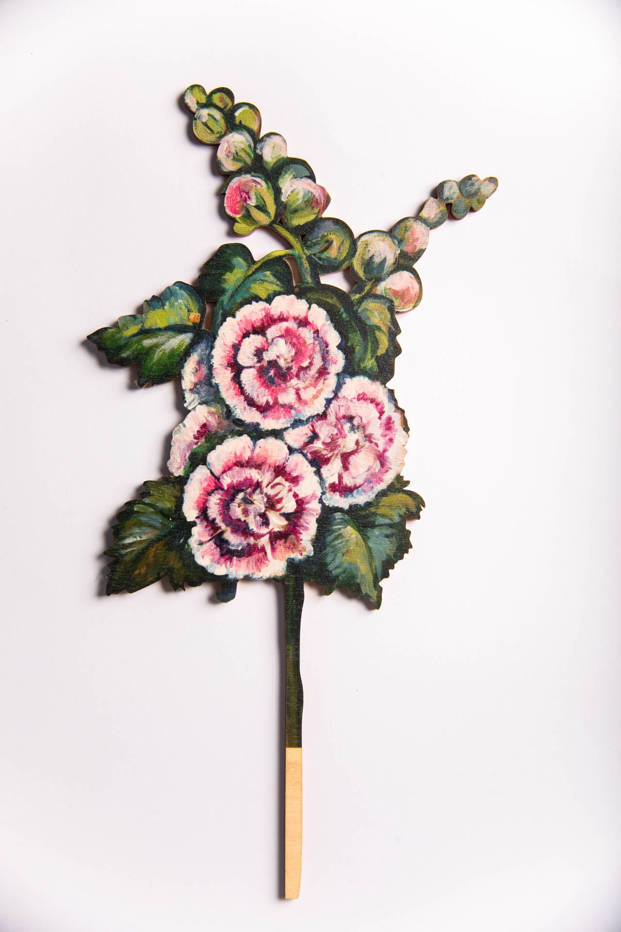 Hollyhock ~ Single Wooden Flower