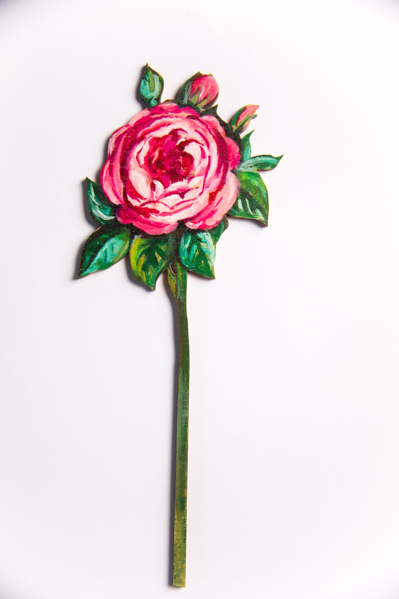 Rose ~ Raspberry ~ Single Wooden Stem