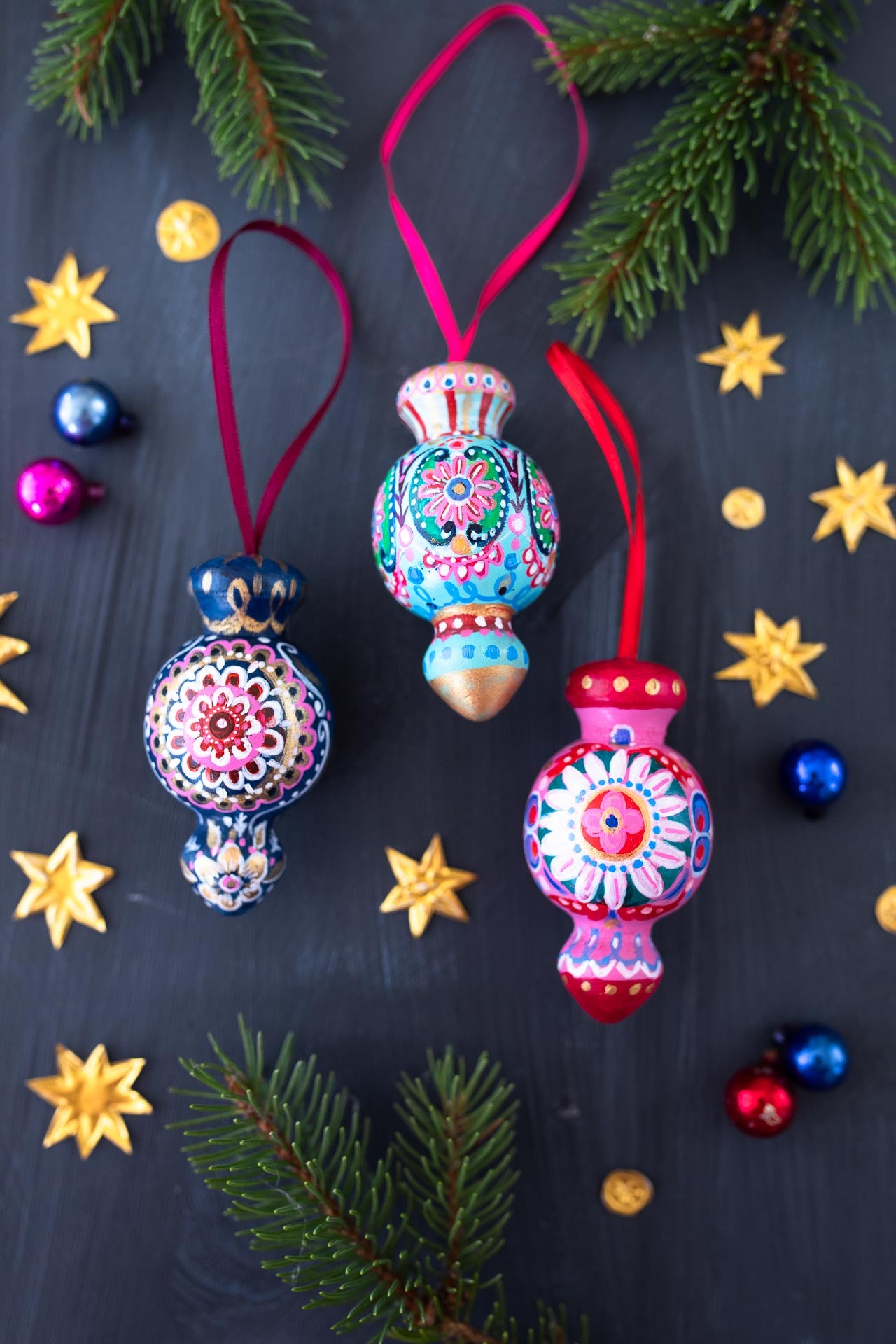 Celeste ~ Hand Painted Wooden Bauble