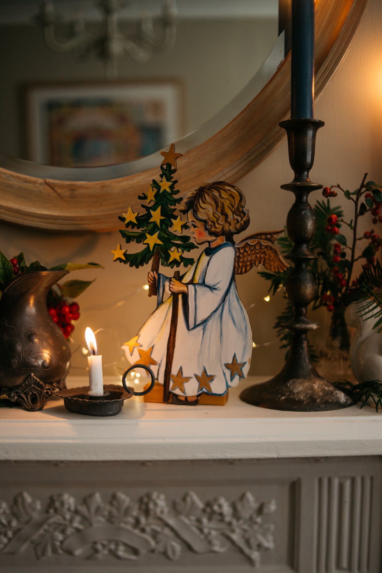 Christmas Angel (white) ~ Candle Holder