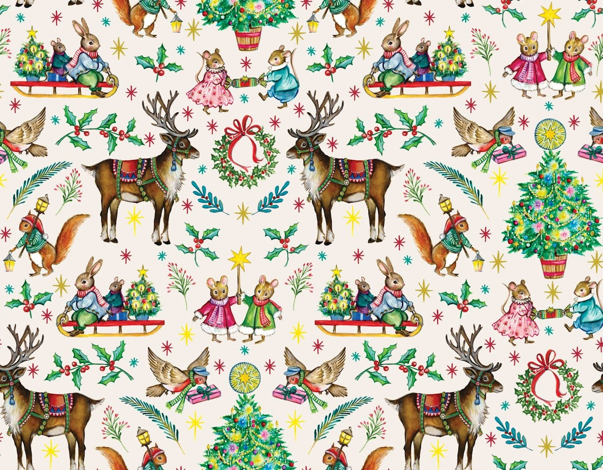 The Christmas Parade Table Runner ~Cream ~ Limited Edition design by Amy Swann