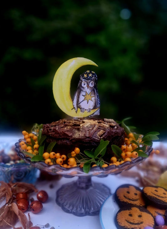 By the Light of the Moon- Wooden Cake topper