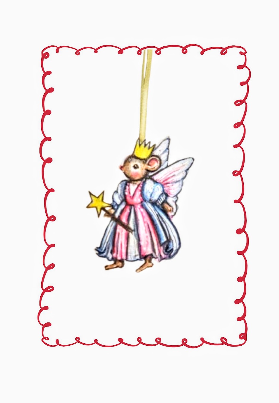 Fairy Mouse ~ Wooden Hanging Decoration