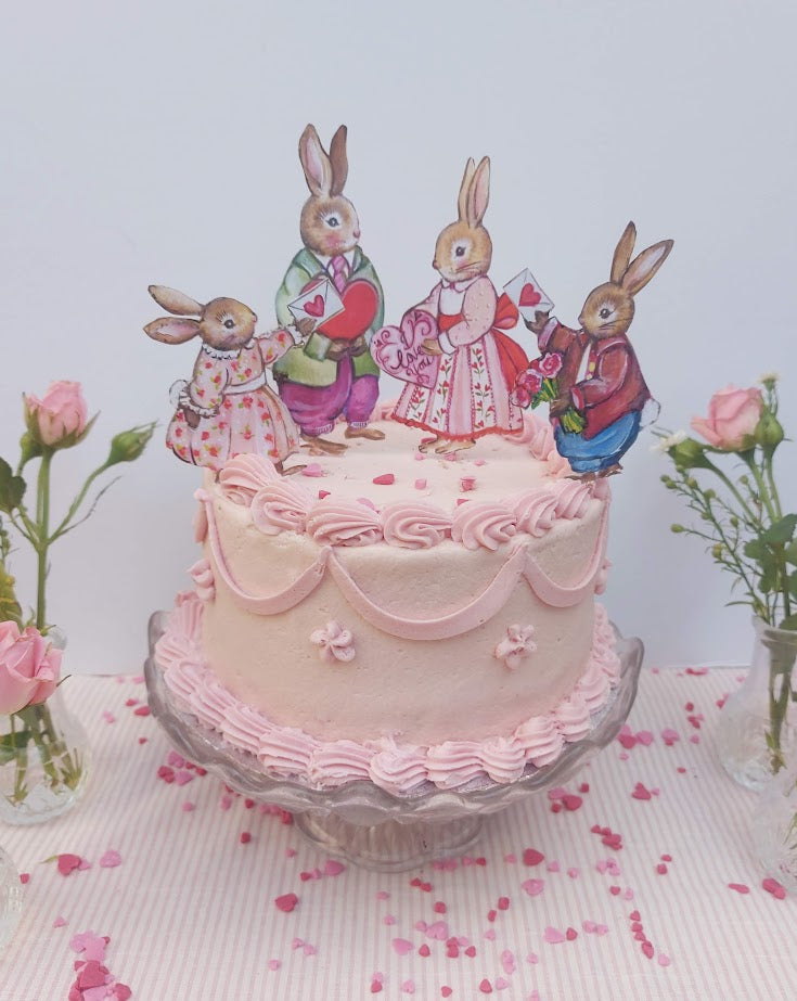 I Love You- Boy Rabbit- Wooden Cake Topper – Amy Swann
