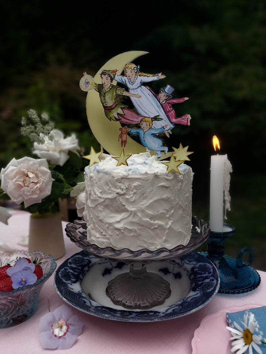 Off to Neverland Peter Pan ~ Wooden Cake Topper ( excluding moon)