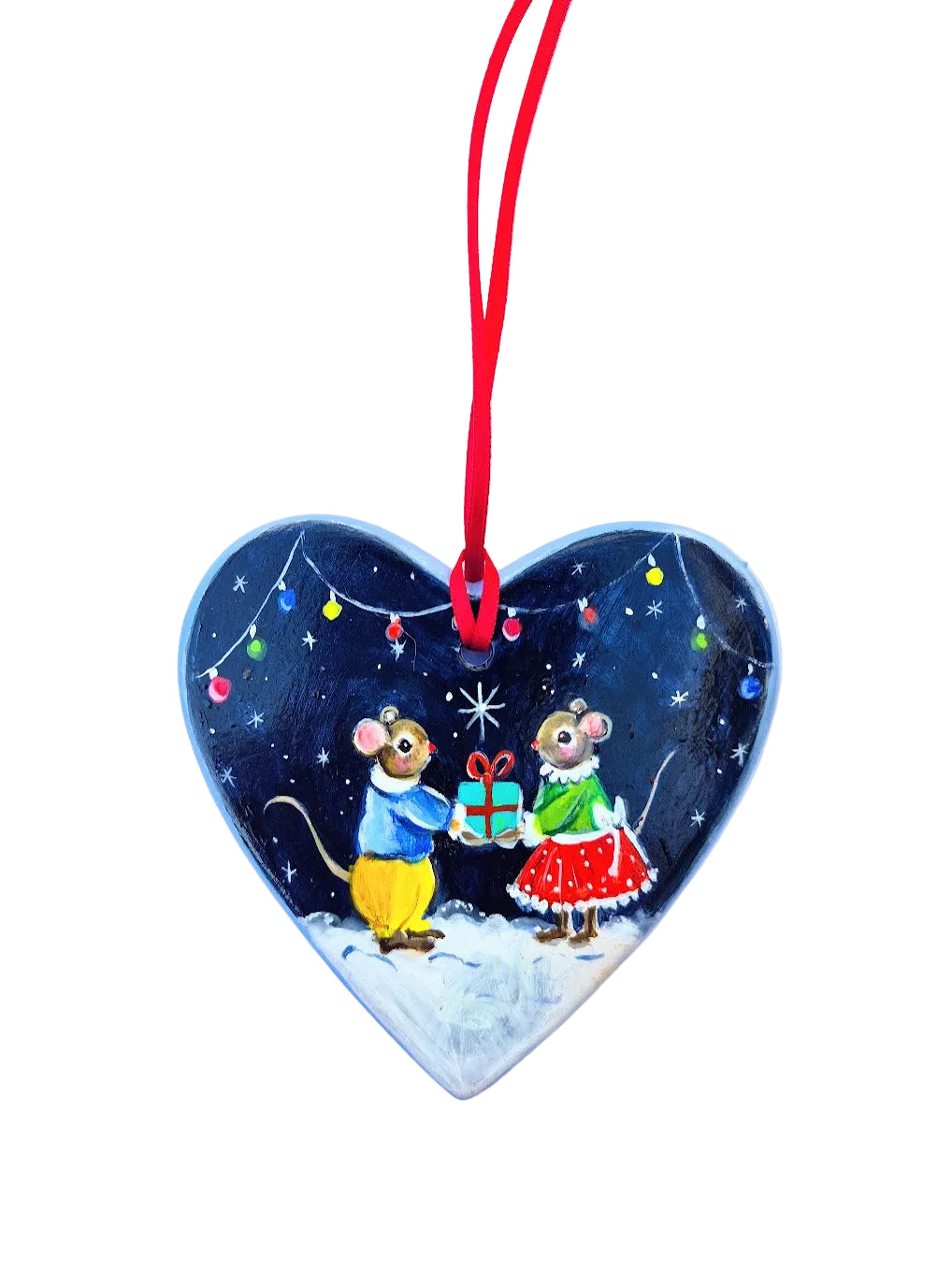 Christmas Joy ~Hand Painted Ceramic Heart