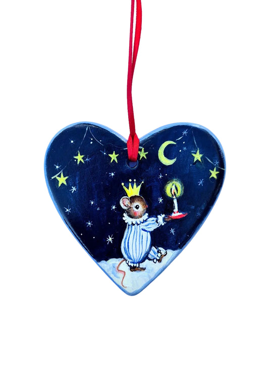 The Night Before Christmas ~ Hand Painted Ceramic Heart