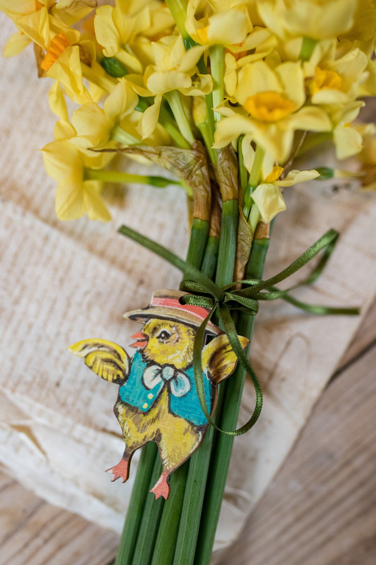 Easter Chicks ~ Set of Three Wooden Hanging Decorations