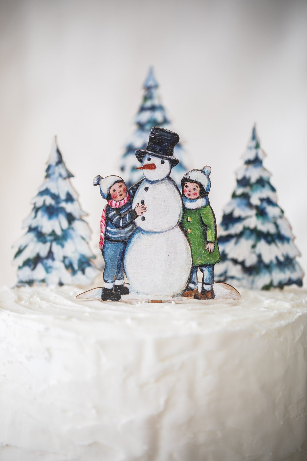 One Snowy Day ~ Wooden Cake Topper