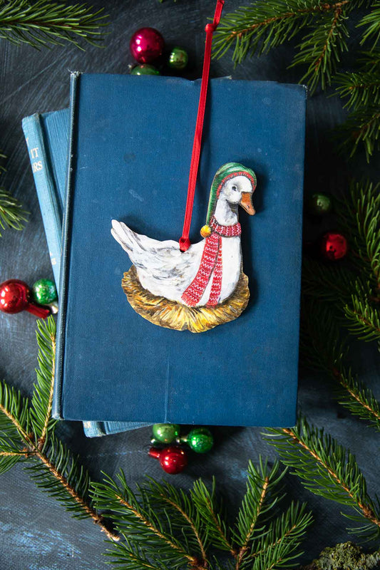 12 Days of Christmas ~ 6 Geese a Laying ~ Hanging Wooden Decoration