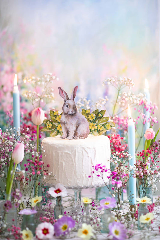 Spring Bunny ~ Large Wooden Cake Topper