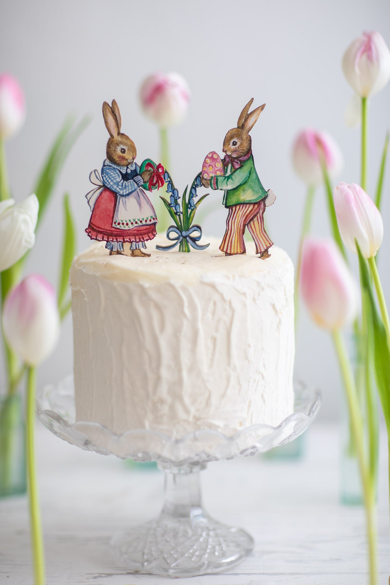 Bunnies , Bluebells and Bow Cake Topper ~ Fortnum & Mason X Amy Swann