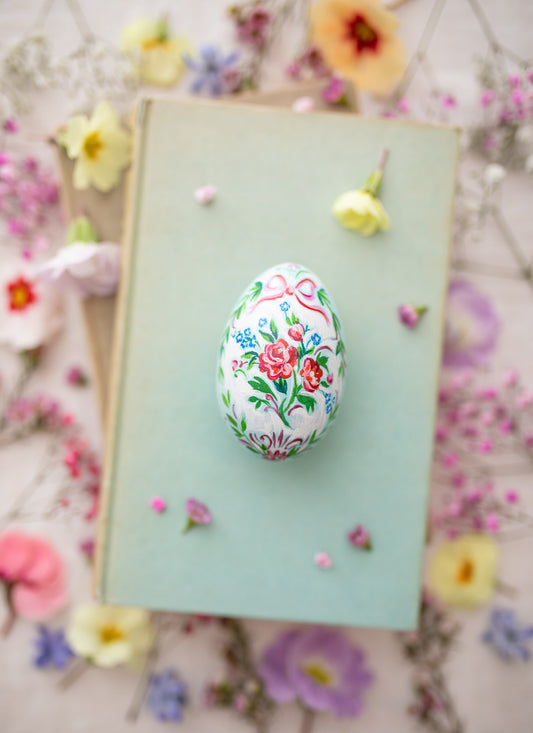 Aria ~ Hand Painted Wooden Egg