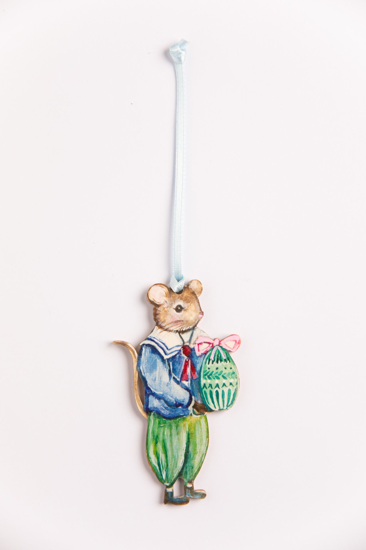 Flower Mice ~ Set of Wooden Hanging Decorations