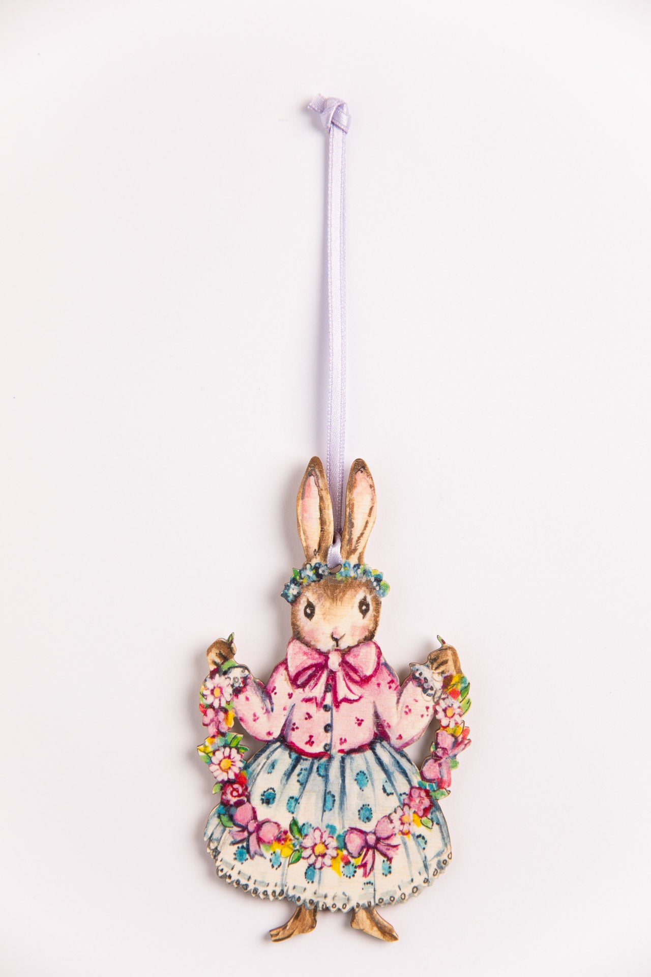 Spring Bunny ~ Hanging Wooden Decoration